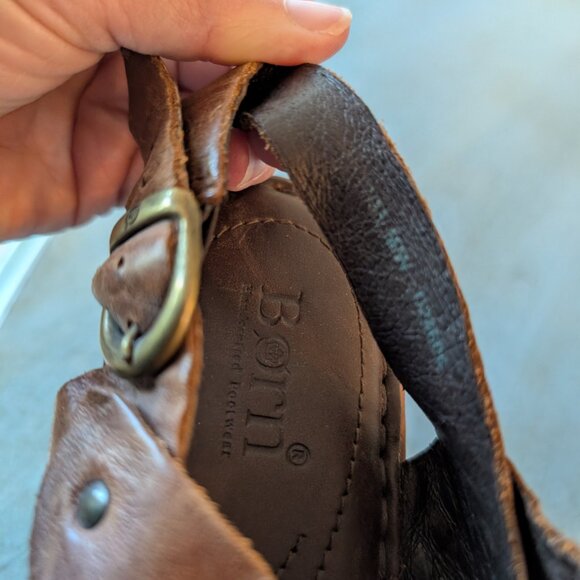 BORN Leather Wedge Sandals - Picture 5 of 5